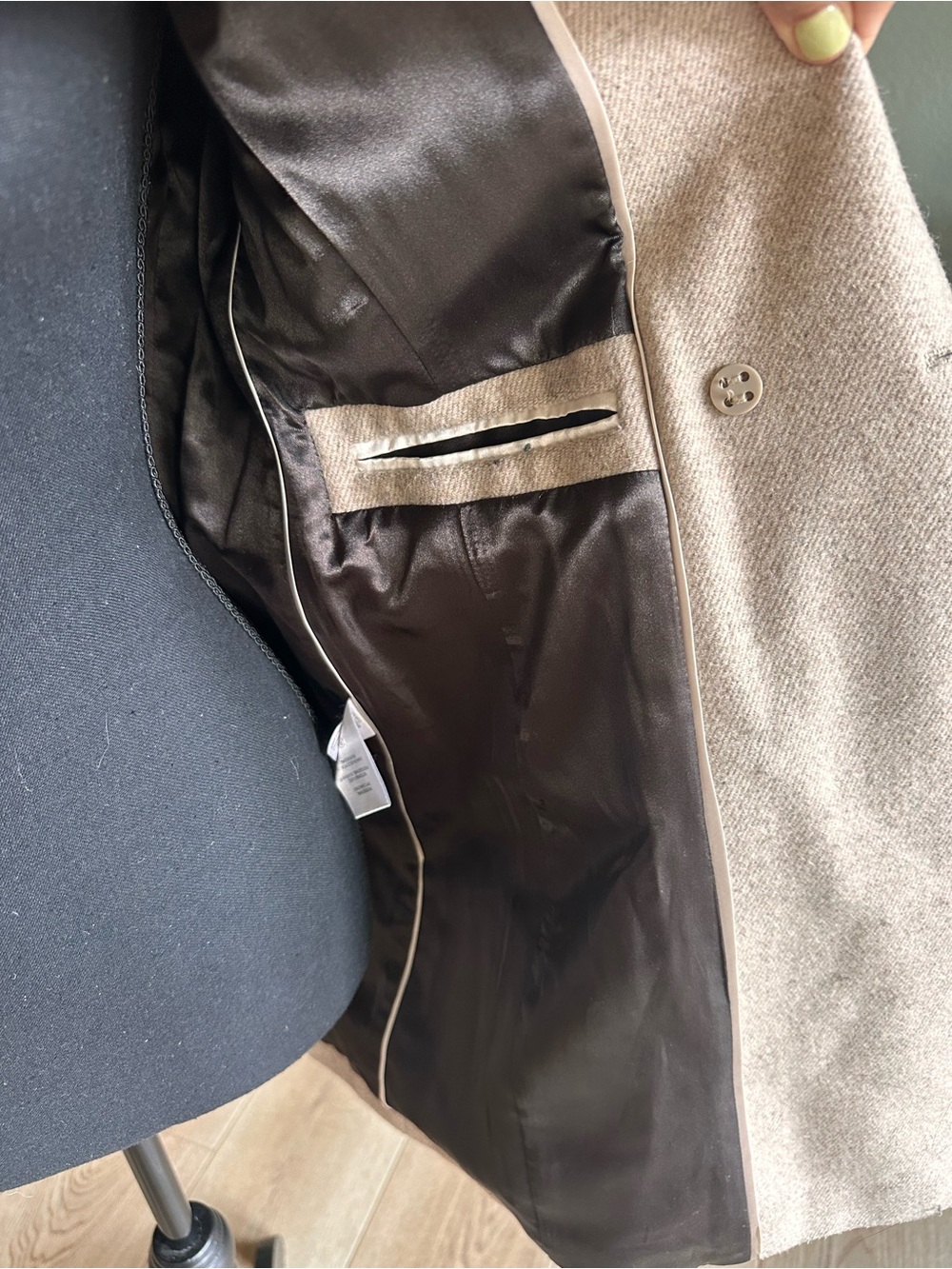 ⭐️LAST CHANCE⭐️ Calvin Klein PXXS Belted Asymmetrical Wool Coat Size P - Picture 12 of 17